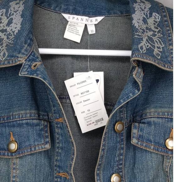 Spanner Painted Jean Jacket Women's Size 10 - NWT - Picture 6 of 6